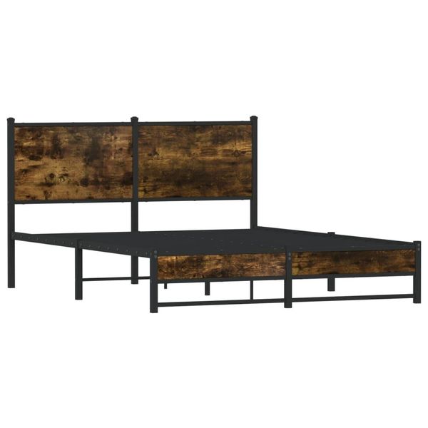 Syfax™ Giroletto Senza Materaso In Metallo Rovere Fumo 137X190 Cm-image