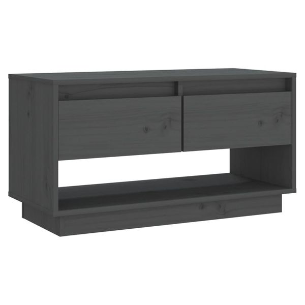 Syfax™ Mobile Porta Tv Grigio 74X34X40 Cm In Legno Massello Di Pino-image