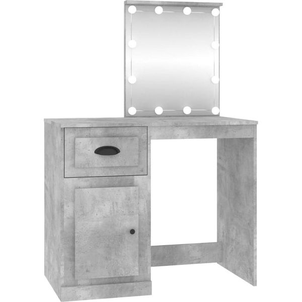Syfax™ Toeletta Con Led Grigio Cemento 90X50X132,5 Legno Multistrato-image