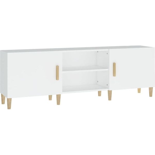 Syfax™ Mobile Porta Tv Bianco 150X30X50 Cm In Legno Multistrato-image