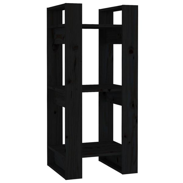 Syfax™ Libreria/Divisorio Nero 41X35X91 Cm In Legno Massello Di Pino-image