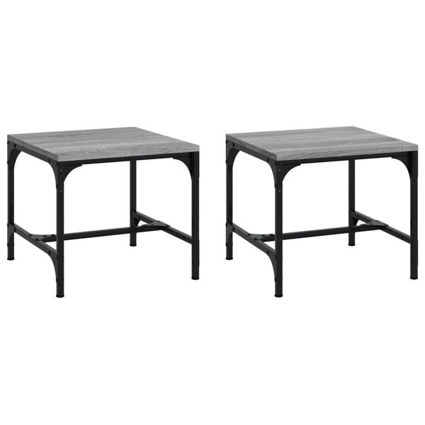 Syfax™ Tavolini 2Pz Grigio Sonoma 40X40X35 Cm In Legno Multistrato-image