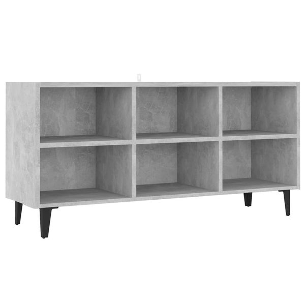 Syfax™ Mobile Tv Con Gambe In Metallo Grigio Cemento 103,5X30X50 Cm-image