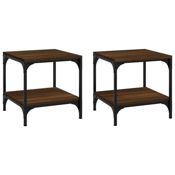 Syfax™ Tavolini 2Pz Nerorovere Marrone 40X40X40Cm In Legno Multistrato-image