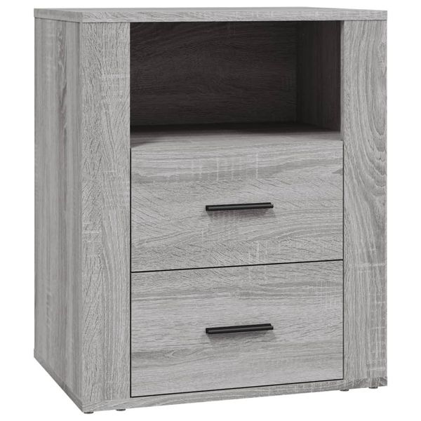 Syfax™ Comodino Grigio Sonoma 50X36X60 Cm In Legno Multistrato-image
