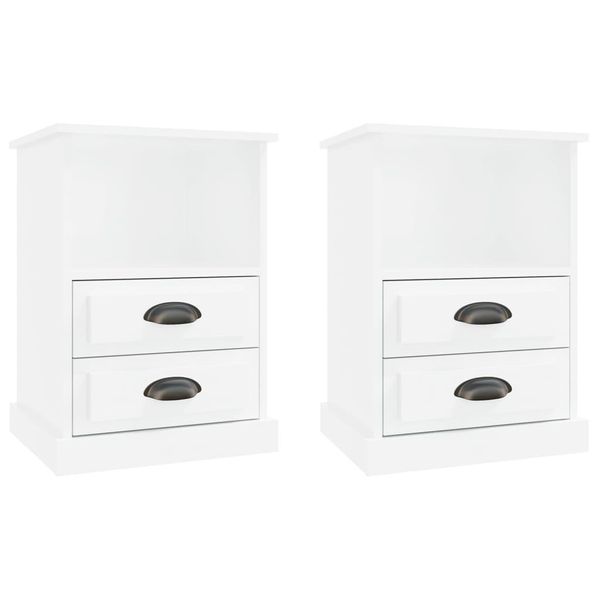 Syfax™ Comodini 2 Pz Bianco Lucido 43X36X60 Cm-image