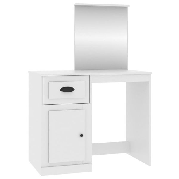 Syfax™ Toeletta Con Specchio Bianca 90X50X132,5 Cm Legno Multistrato-image