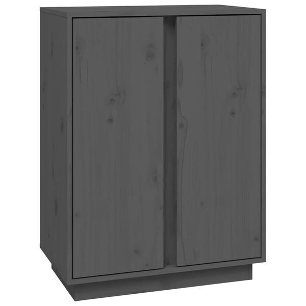 Syfax™ Credenza Grigia 60X35X80 Cm In Legno Massello Di Pino-image