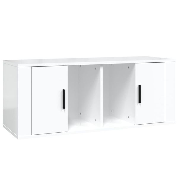 Syfax™ Mobile Porta Tv Bianco Lucido 100X35X40 Cm In Legno Multistrato-image