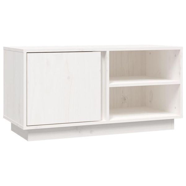 Syfax™ Mobile Porta Tv Bianco 80X35X40,5 Cm In Legno Massello Di Pino-image