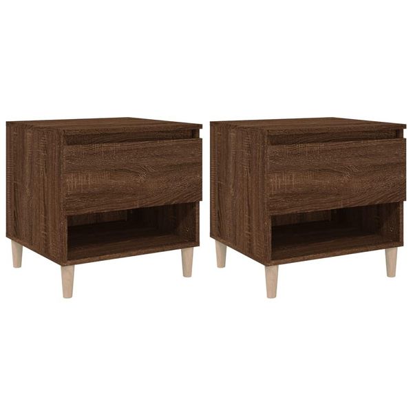 Syfax™ Comodini 2 Pz Rovere Marrone 50X46X50 Cm In Legno Multistrato-image