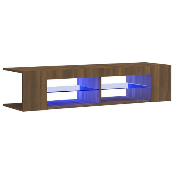 Syfax™ Mobile Porta Tv Con Luci Led Rovere Marrone 135X39X30 Cm-image