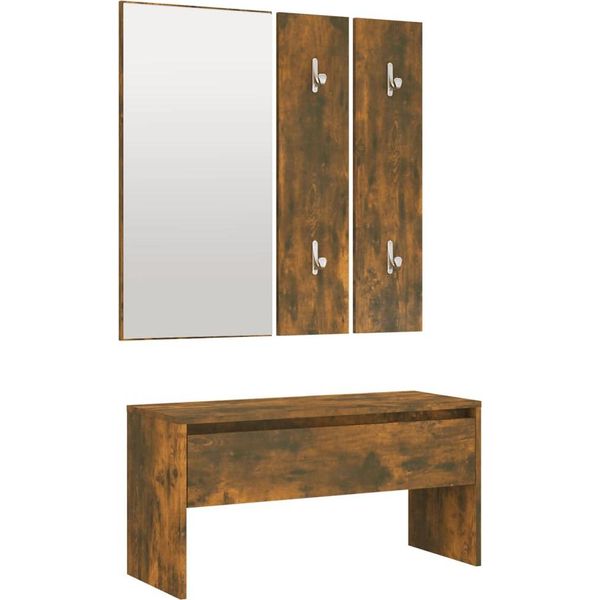 Syfax™ Set Di Mobili Da Corridoio Rovere Fumo In Legno Multistrato-image