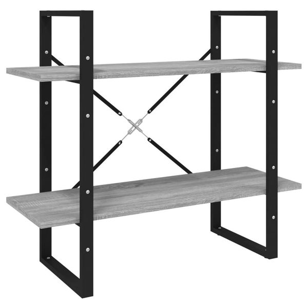Syfax™ Libreria A 2 Ripiani Grigio Sonoma 80X30X70Cm Legno Multistrato-image