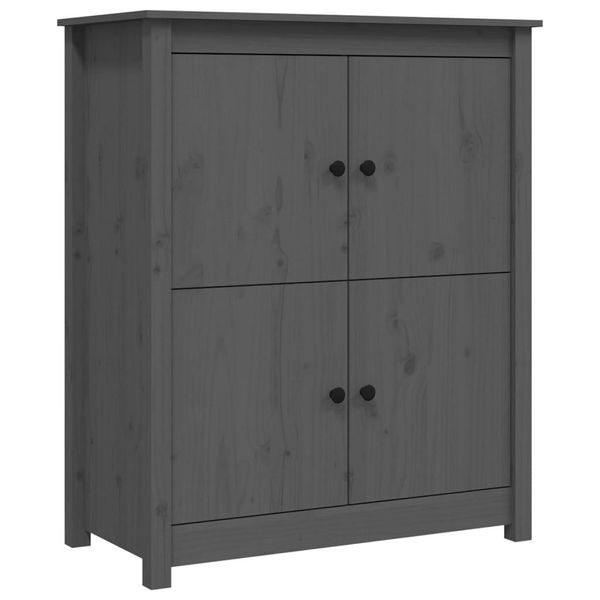 Syfax™ Credenza Grigia 83X41,5X100 Cm In Legno Massello Di Pino-image