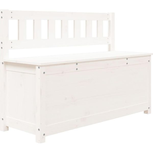 Syfax™ Panca Bianca 110X41X76,5 Cm In Legno Massello Di Pino-image