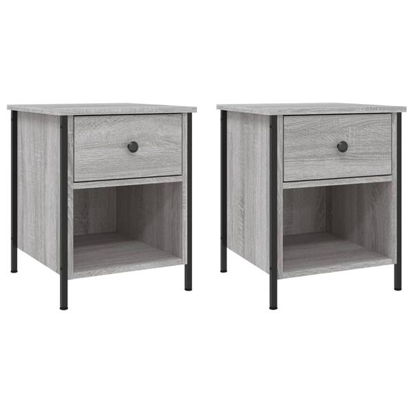 Syfax™ Comodini 2 Pz Grigio Sonoma 40X42X50 Cm In Legno Multistrato-image