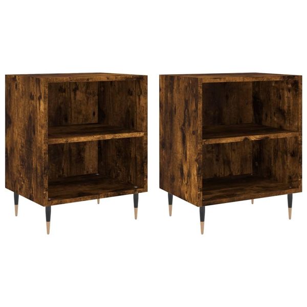 Syfax™ Comodini Rovere Fumo 2 Pz 40X30X50 Cm In Legno Multistrato-image