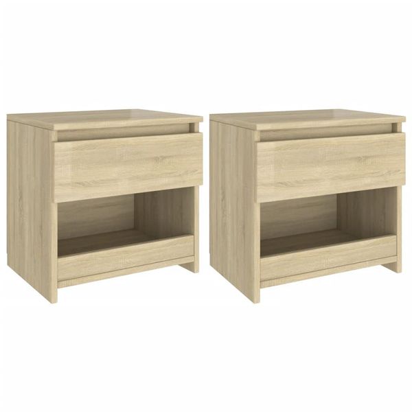 Syfax™ Comodini 2Pz Rovere Sonoma 40X30X39 Cm In Legno Multistrato-image