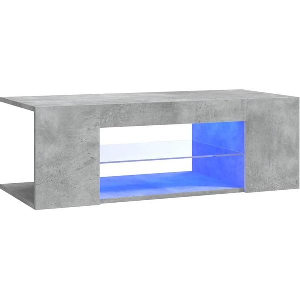 Syfax™ Mobile Porta Tv Con Luci Led Grigio Cemento 90X39X30 Cm-image