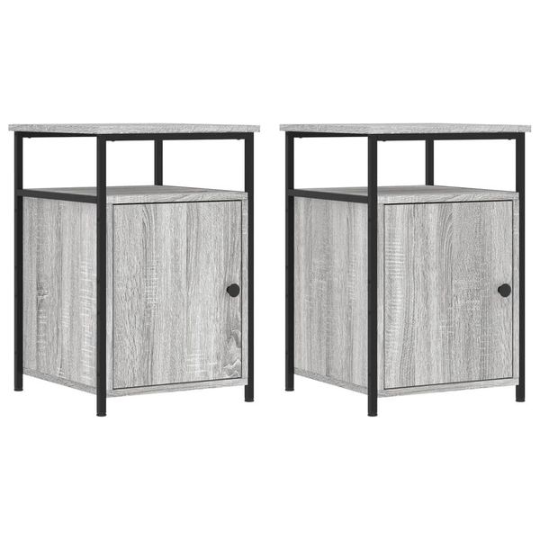 Syfax™ Comodini 2 Pz Grigio Sonoma 40X42X60 Cm In Legno Multistrato-image