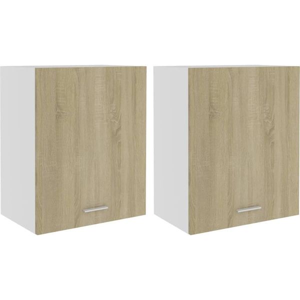 Syfax™ Mobili Pensili “Lyon” 2 Pz Rovere Sonoma 50X31X60 Cm-image