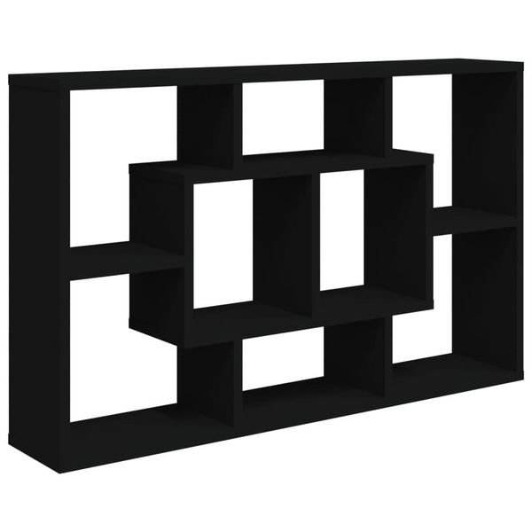 Syfax™ Scaffale A Parete Nero 85X16X52,5 Cm In Legno Multistrato-image