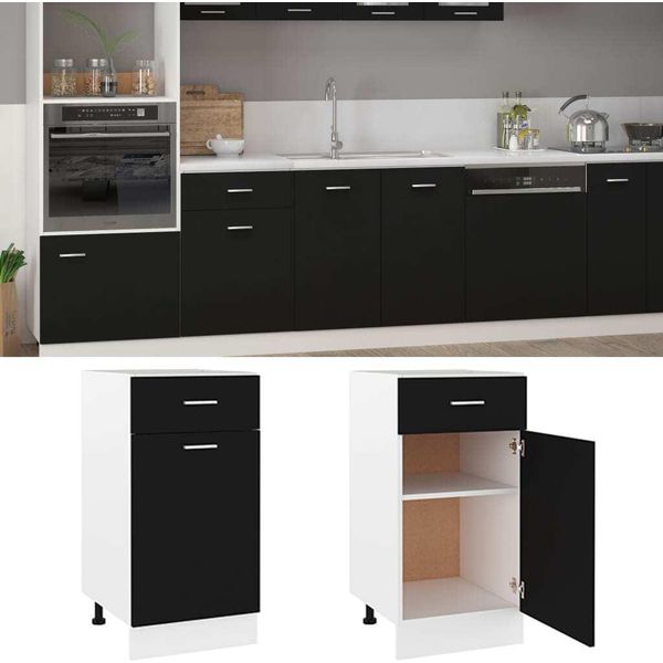 Syfax™ Armadio Inferiore Cassetto “Lyon” Nero 40X46X81,5Cm-image