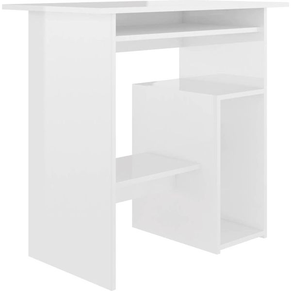 Syfax™ Scrivania Bianco Lucido 80X45X74 Cm In Legno Multistrato-image