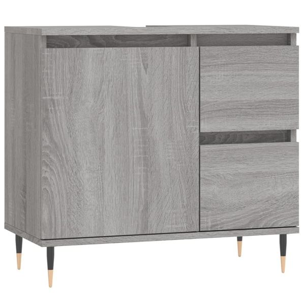 Syfax™ Armadietto Bagno Grigio Sonoma 65X33X60 Cm In Legno Multistrato-image