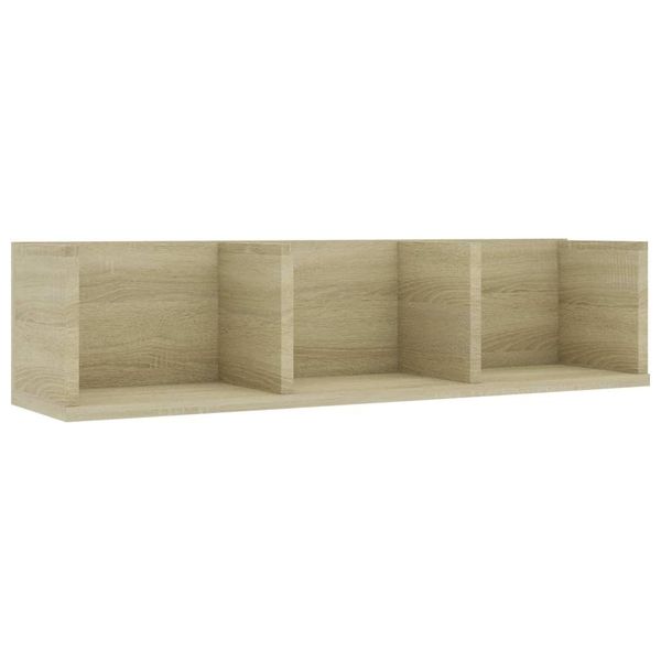 Syfax™ Scaffale Porta Cd A Parete Rovere Sonoma 75X18X18Cm Multistrato-image