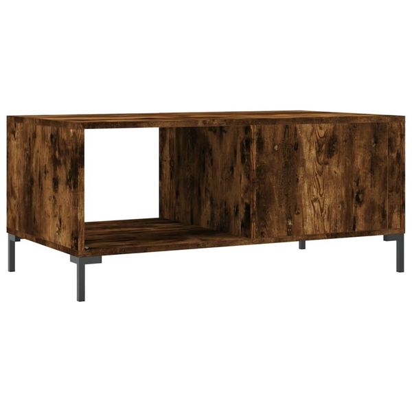 Syfax™ Tavolino Da Salotto Rovere Fumo 90X50X40Cm In Legno Multistrato-image