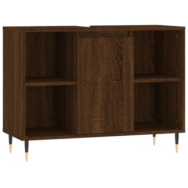 Syfax™ Armadietto Bagno Rovere Marrone 80X33X60Cm In Legno Multistrato-image