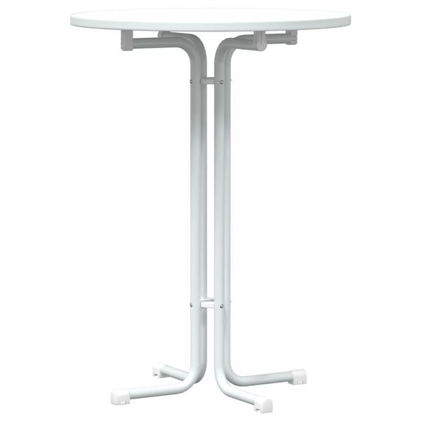Syfax™ Tavolo Da Bar Bianco Ø80X110 Cm Legno Multistrato E Acciaio-image