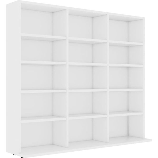 Syfax™ Armadietto Porta Cd Bianco 100X23X89,5 Cm In Legno Multistrato-image