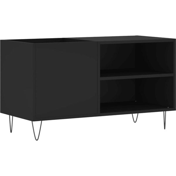 Syfax™ Mobile Porta Dischi Nero 85X38X48 Cm In Legno Multistrato-image
