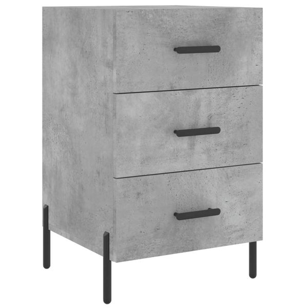 Syfax™ Comodino Grigio Cemento 40X40X66 Cm In Legno Multistrato-image