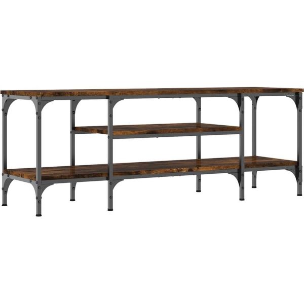 Syfax™ Mobile Tv Rovere Fumo 121X35X45 Cm In Legno Multistrato E Ferro-image