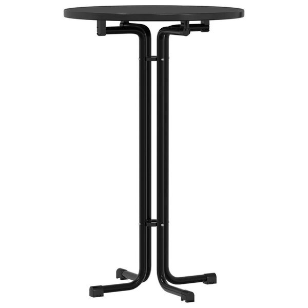 Syfax™ Tavolo Da Bar Nero Ø70X110 Cm Legno Multistrato E Acciaio-image