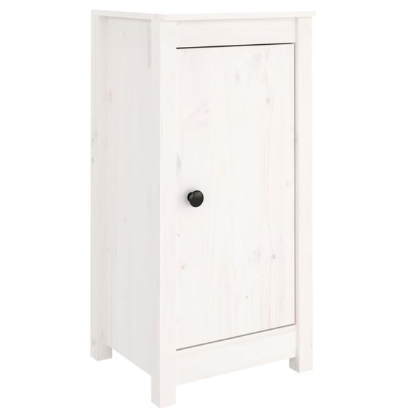 Syfax™ Credenza Bianca 39X35X80 Cm In Legno Massello Di Pino-image