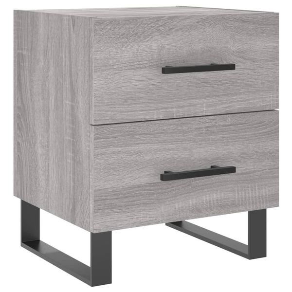 Syfax™ Comodino Grigio Sonoma 40X35X47,5 Cm In Legno Multistrato-image