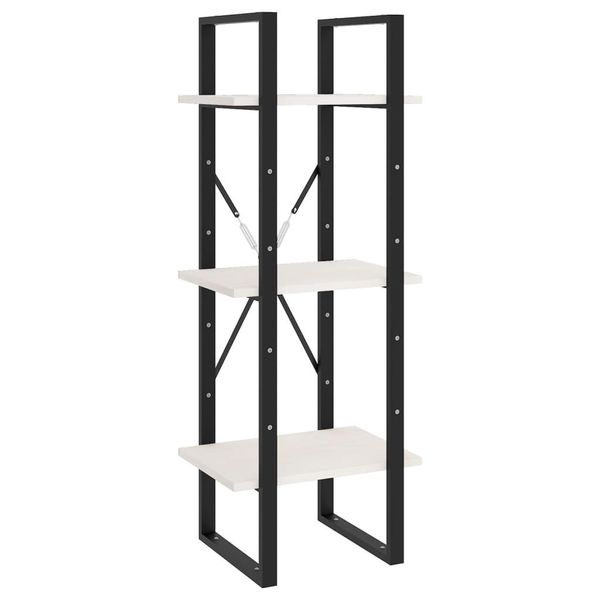 Syfax™ Libreria A 3 Ripiani Bianca 40X30X105 Cm Legno Massello Di Pino-image