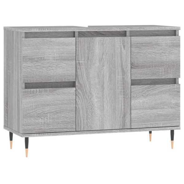 Syfax™ Mobile Da Bagno Grigio Sonoma 80X33X60 Cm In Legno Multistrato-image