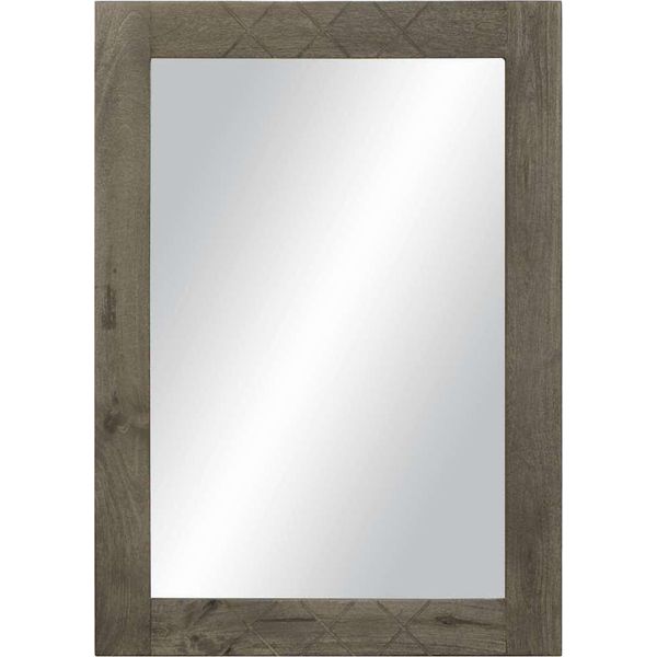 Syfax™ Specchio Da Bagno 50X3X70 Cm In Legno Massello Di Mango-image