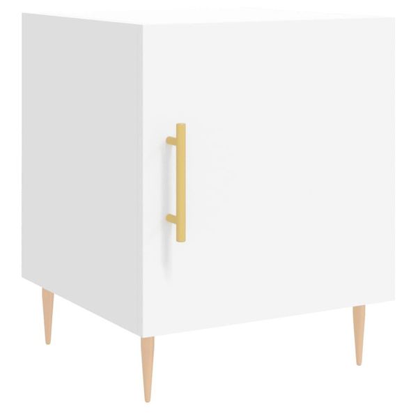 Syfax™ Comodino Bianco 40X40X50 Cm In Legno Multistrato-image