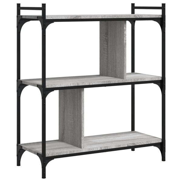 Syfax™ Libreria Grigio Sonoma 3 Ripiani 76X32X88 Cm Legno Multistrato-image