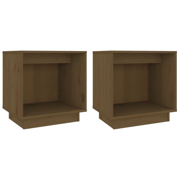 Syfax™ Comodini 2 Pz Ambra 40X30X40 Cm In Legno Massello Di Pino-image