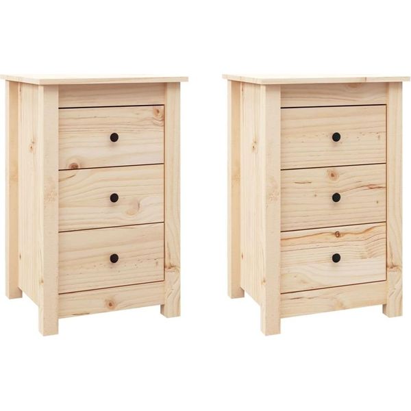 Syfax™ Comodini 2 Pz 40X35X61,5 Cm In Legno Massello Di Pino-image