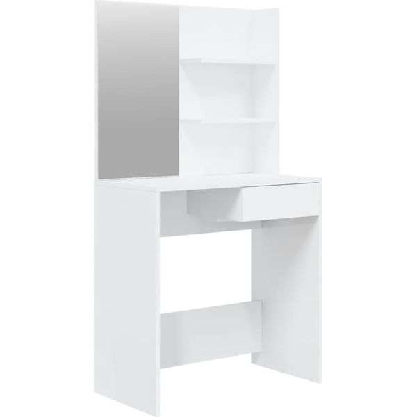 Syfax™ Toeletta Con Specchio Bianco Lucido 74,5X40X141 Cm-image