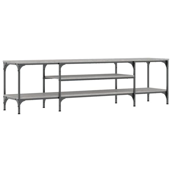 Syfax™ Mobile Tv Grigio Sonoma 161X35X45 Cm Legno Multistrato E Ferro-image